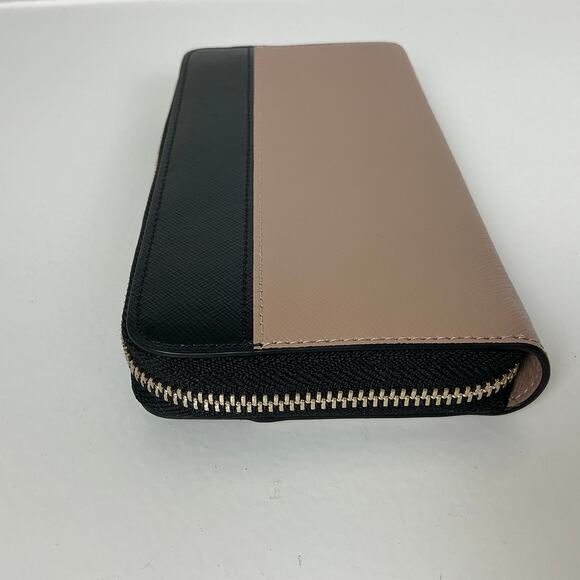 Kate Spade Large Leather Continental Wallet Brown and Black Zip Around Madison - Picture 6 of 11